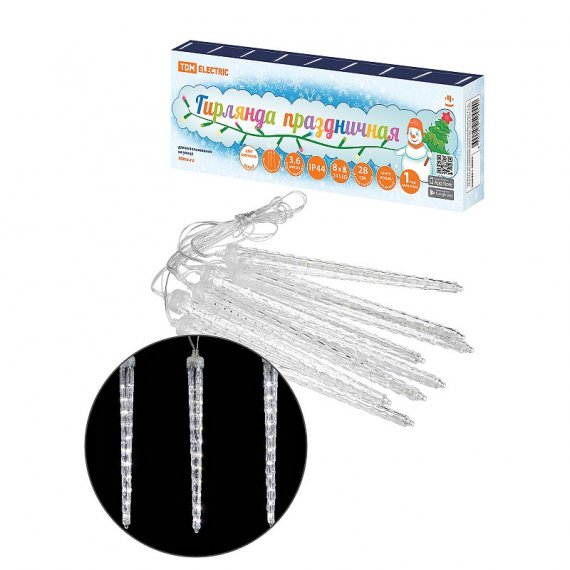 Фотография товара 'Tdm SQ0361-0095 Гирлянда светодиодная "Сосульки фигурные" 2,1 м, 176LED'