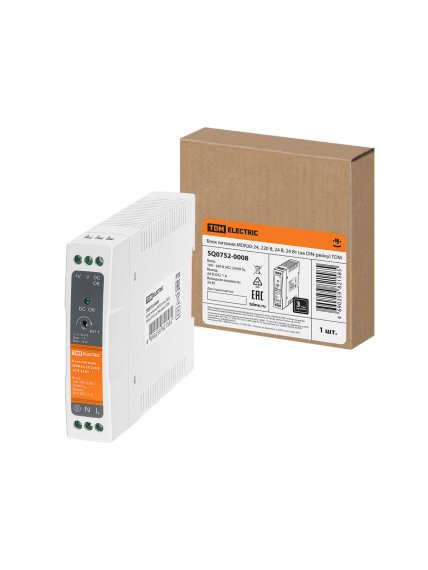 Фотография товара 'Tdm SQ0752-0008 Блок питания MDR20-24, 220 В, 24 В, 20 Вт'