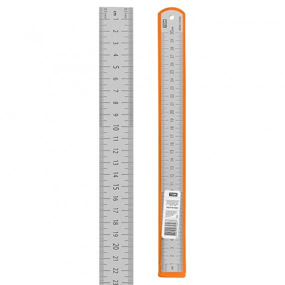 Фотография товара 'Tdm SQ1018-0503 Линейка измерительная металлическая 30 см "Рубин"'