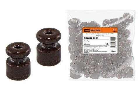 Фотография товара 'Tdm Керамический изолятор для ретро провода «ЭКО» SQ2802-0006'