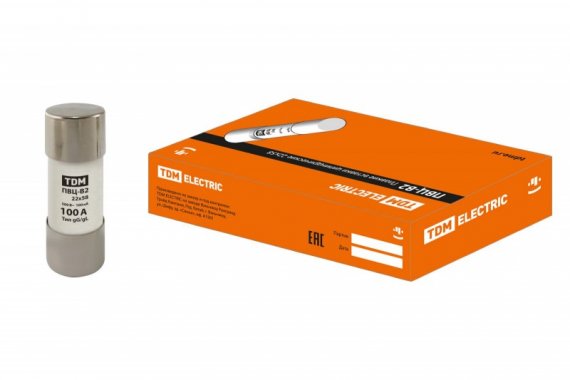 Фотография товара 'Tdm Плавкая вставка ПВЦ-В2 22х58 100А SQ0729-0036'