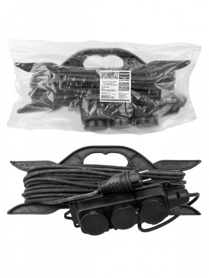 Фотография товара 'Tdm Удлинитель-шнур силовой на рамке, каучук, КГ, IP44, 3 гнезда, SQ1307-0234'