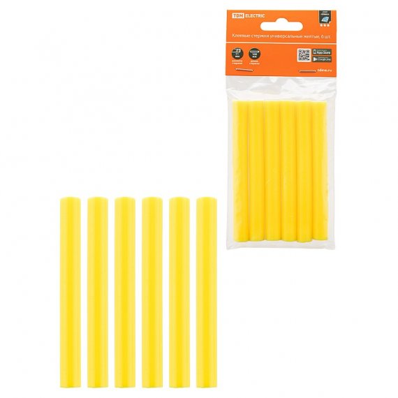 Фотография товара 'Tdm SQ1024-0516 Клеевые стержни универсальные желтые, 11 мм x 100 мм'
