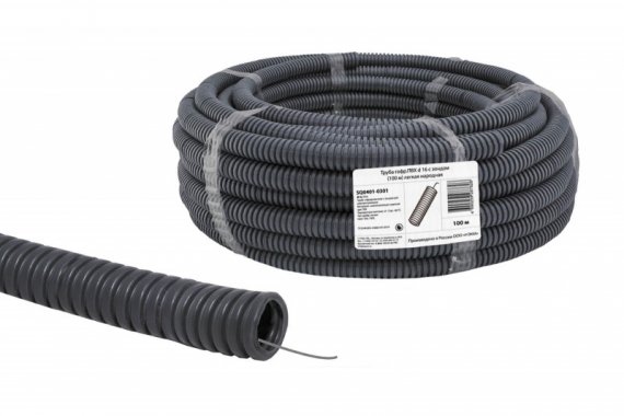 Фотография товара 'Tdm Труба гофрированная ПВХ d 16 с зондом SQ0401-0301'