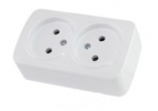 Tdm Розетка двойная 2П открытой установки IP20 10А, Дача SQ1824-0009